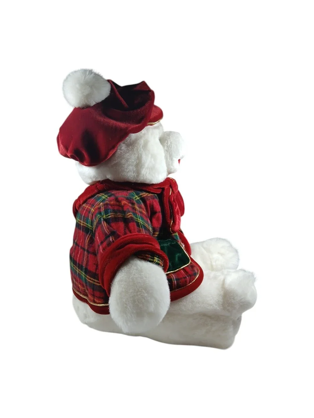 Dan Dee 1999 Snowflake Teddy Christmas Plaid White Teddy Bear Plush with Tag 21
